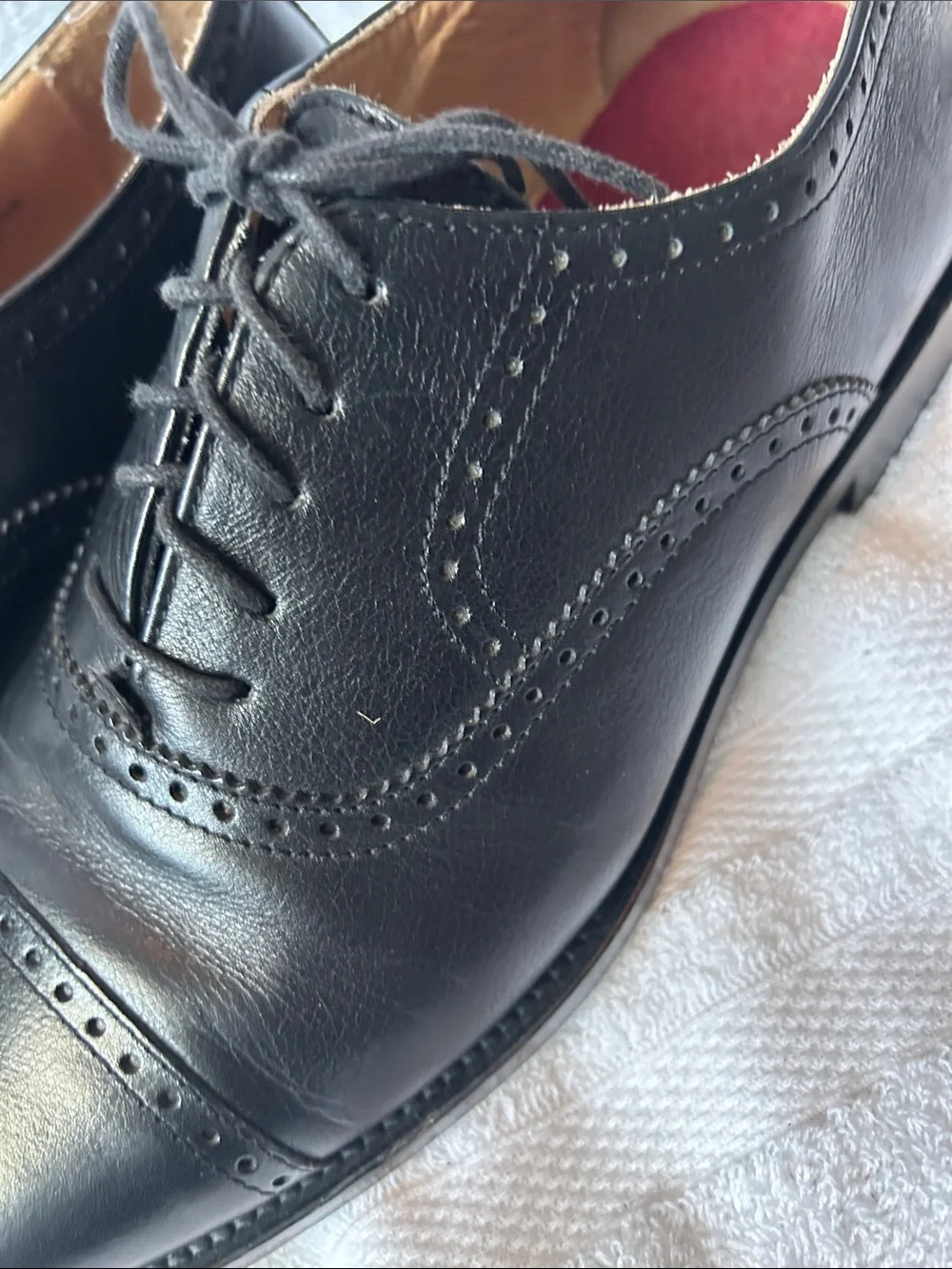 Bostonian Black Leather Cap-Toe Derby Oxfords